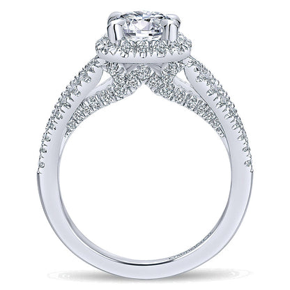 14K White Gold Diamond Halo 14K White Gold Engagement Ring ER12653R4W44Jj