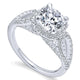 14K White Gold Diamond Halo 14K White Gold Engagement Ring ER12653R4W44Jj