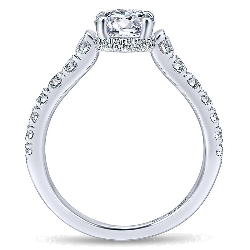 14K White Gold Diamond Halo 14K White Gold Engagement Ring ER12679R4W44Jj