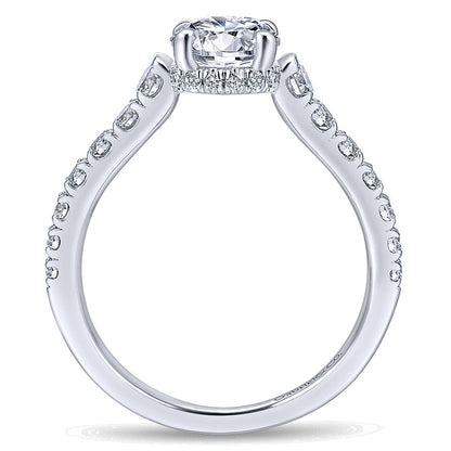 14K White Gold Diamond Halo 14K White Gold Engagement Ring ER12679R4W44Jj