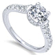 14K White Gold Diamond Halo 14K White Gold Engagement Ring ER12679R4W44Jj