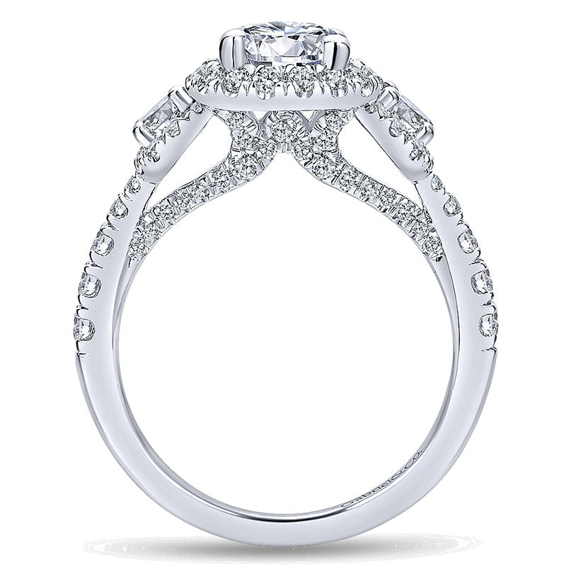 14K White Gold Diamond Halo 14K White Gold Engagement Ring ER12770R4W44Jj