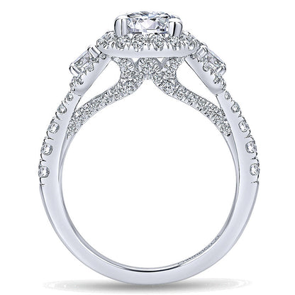 14K White Gold Diamond Halo 14K White Gold Engagement Ring ER12770R4W44Jj