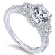 14K White Gold Diamond Halo 14K White Gold Engagement Ring ER12770R4W44Jj