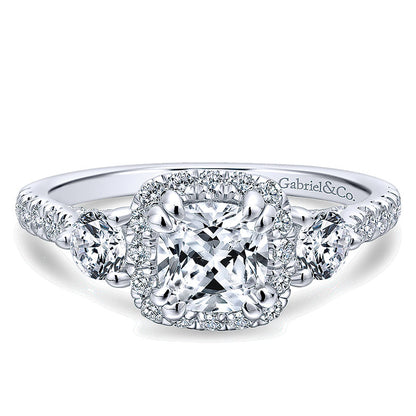 14K White Gold Diamond Halo 14K White Gold Engagement Ring ER12772C4W44Jj