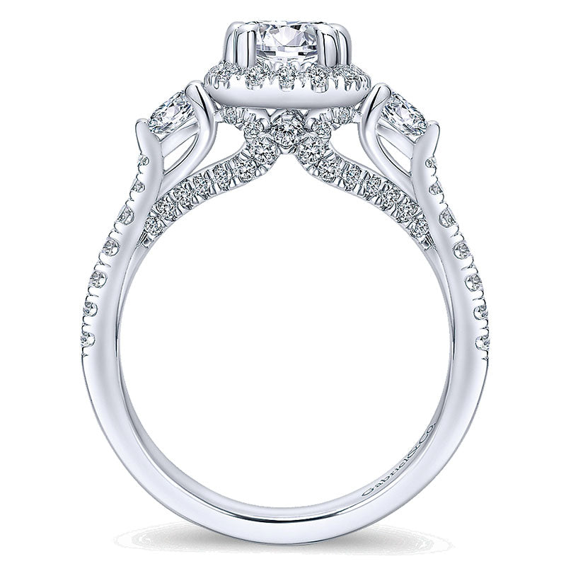 14K White Gold Diamond Halo 14K White Gold Engagement Ring ER12772C4W44Jj