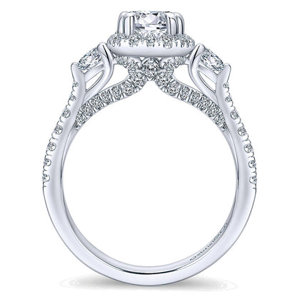 14K White Gold Diamond Halo 14K White Gold Engagement Ring ER12772C4W44Jj