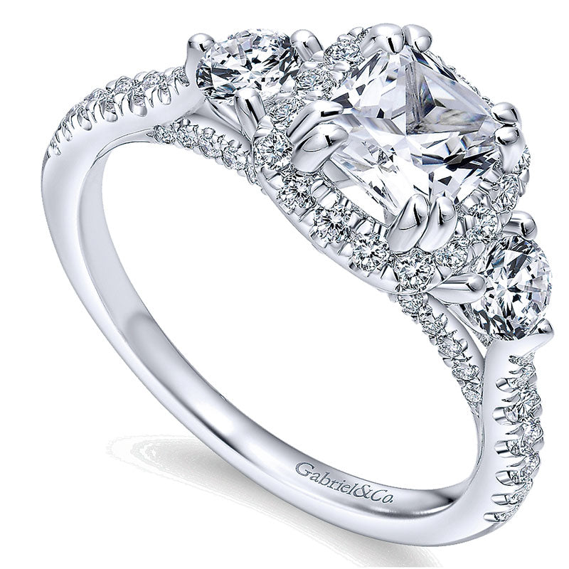14K White Gold Diamond Halo 14K White Gold Engagement Ring ER12772C4W44Jj
