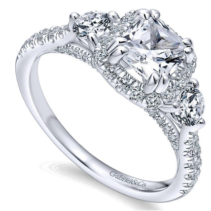 14K White Gold Diamond Halo 14K White Gold Engagement Ring ER12772C4W44Jj