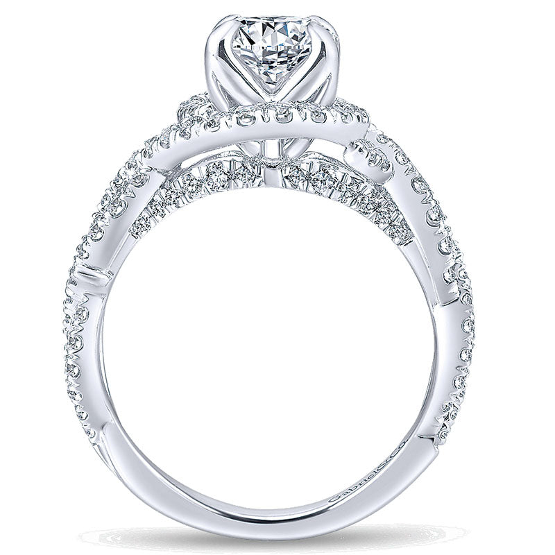 14K White Gold Diamond Halo 14K White Gold Engagement Ring ER12820R4W44Jj