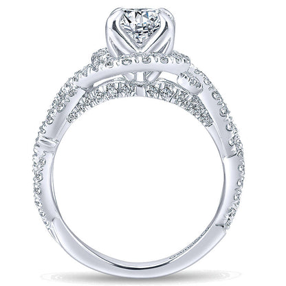 14K White Gold Diamond Halo 14K White Gold Engagement Ring ER12820R4W44Jj