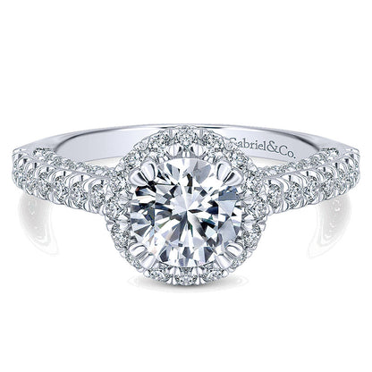 14K White Gold Diamond Halo 14K White Gold Engagement Ring ER12950R4W44Jj