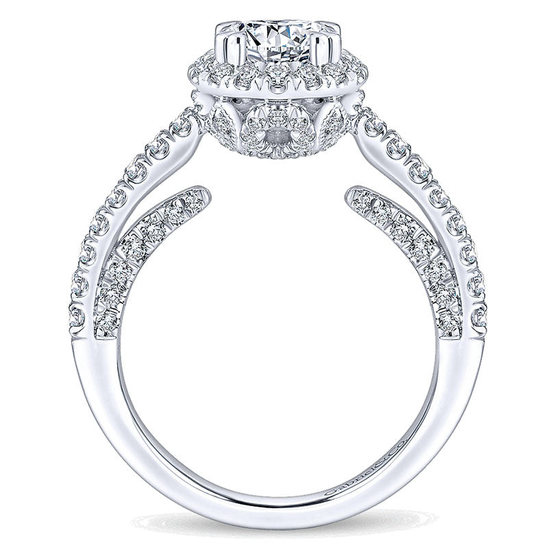 14K White Gold Diamond Halo 14K White Gold Engagement Ring ER12950R4W44Jj