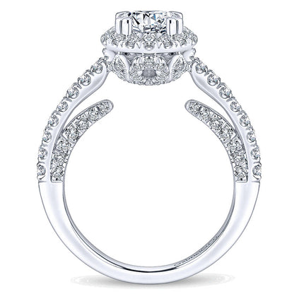14K White Gold Diamond Halo 14K White Gold Engagement Ring ER12950R4W44Jj