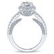14K White Gold Diamond Halo 14K White Gold Engagement Ring ER12956R4W44Jj