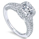 14K White Gold Diamond Halo 14K White Gold Engagement Ring ER12956R4W44Jj