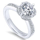 14K White Gold Diamond Halo 14K White Gold Engagement Ring ER13107R4W44Jj