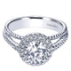 Engagement Ring 14k White Gold Diamond Halo