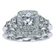 Engagement Ring 14k White Gold Diamond Halo