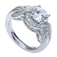 Engagement Ring 14k White Gold Diamond Halo