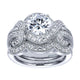 Engagement Ring 14k White Gold Diamond Halo