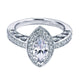 Engagement Ring 14k White Gold Diamond Halo