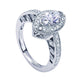 Engagement Ring 14k White Gold Diamond Halo