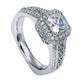 Engagement Ring 14k White Gold Diamond Halo