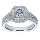 Engagement Ring 14k White Gold Diamond Halo