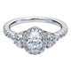 Engagement Ring 14k White Gold Diamond Halo