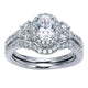 Engagement Ring 14k White Gold Diamond Halo