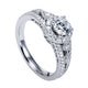 Engagement Ring 14k White Gold Diamond Halo
