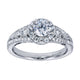 Engagement Ring 14k White Gold Diamond Halo