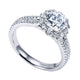 Engagement Ring 14k White Gold Diamond Halo