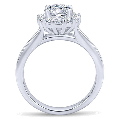 14K White Gold Diamond Halo 14K White Gold Engagement Ring ER6941W44Jj