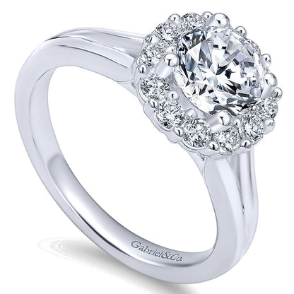 14K White Gold Diamond Halo 14K White Gold Engagement Ring ER6941W44Jj