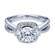 Engagement Ring 14k White Gold Diamond Halo
