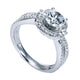 Engagement Ring 14k White Gold Diamond Halo
