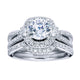 Engagement Ring 14k White Gold Diamond Halo