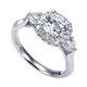 Engagement Ring 14k White Gold Diamond Halo