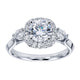 Engagement Ring 14k White Gold Diamond Halo