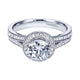 Engagement Ring 14k White Gold Diamond Halo