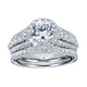 Engagement Ring 14k White Gold Diamond Halo