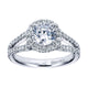 Engagement Ring 14k White Gold Diamond Halo