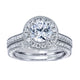 Engagement Ring 14k White Gold Diamond Halo