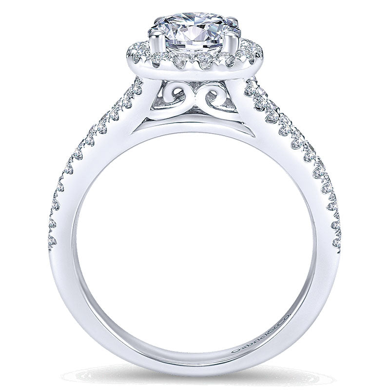 14K White Gold Diamond Halo 14K White Gold Engagement Ring ER7260W44Jj