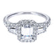 Engagement Ring 14k White Gold Diamond Halo
