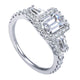 Engagement Ring 14k White Gold Diamond Halo