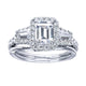 Engagement Ring 14k White Gold Diamond Halo