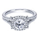 Engagement Ring 14k White Gold Diamond Halo